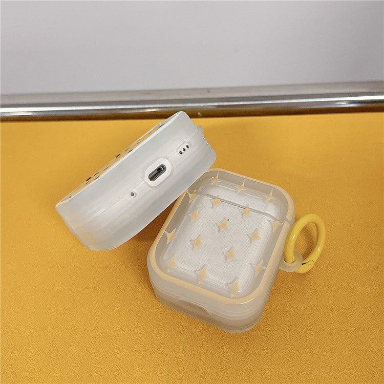 For Apple Airpods with Charging Case (2016) (2019) / Wireless Charging Case (2019) TPU Protective Cover with Buckle - Star