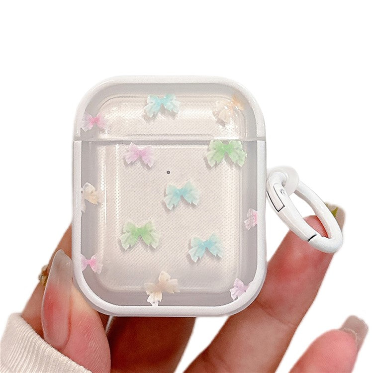 For Apple AirPods with Charging Case (2016) (2019) / Wireless Charging Case (2019) TPU Protective Cover with Buckle - Butterfly