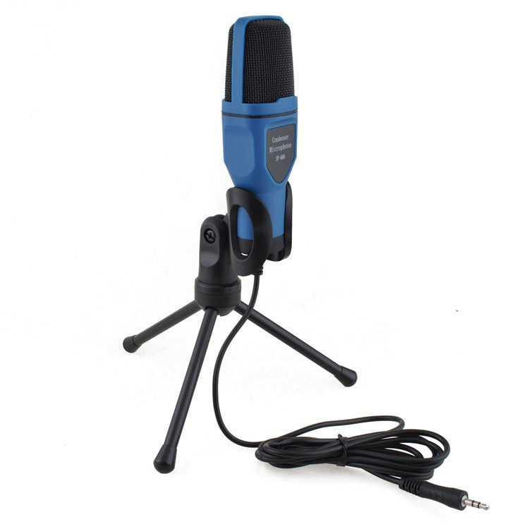 SF-666 Handheld Capacitive Conference with Tripod Stand Anchor Network Microphone - Blue