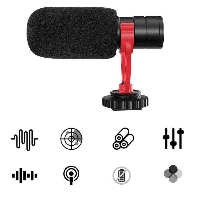 KATTO KT-G3 Phone Camera Shotgun Microphone Portable Electrostatic Condenser Microphone Intelligent Noise Reduction