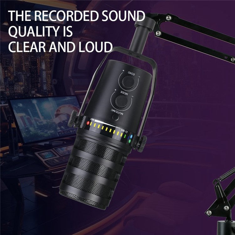 MV7 Real-Time Monitoring Cardioid Dynamic Microphone with Desktop Bracket for Live Broadcast