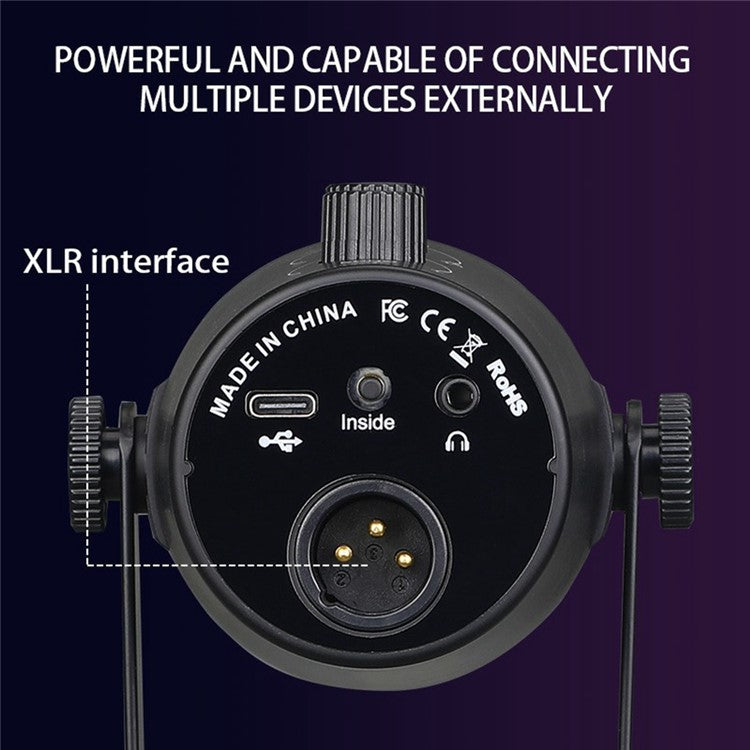 MV7 Real-Time Monitoring Cardioid Dynamic Microphone with Desktop Bracket for Live Broadcast