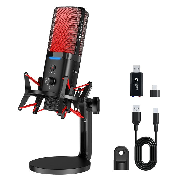 YANMAI X3W Noise Reduction Mic Wireless / Wired Dual Mode RGB Gaming Desktop Microphone