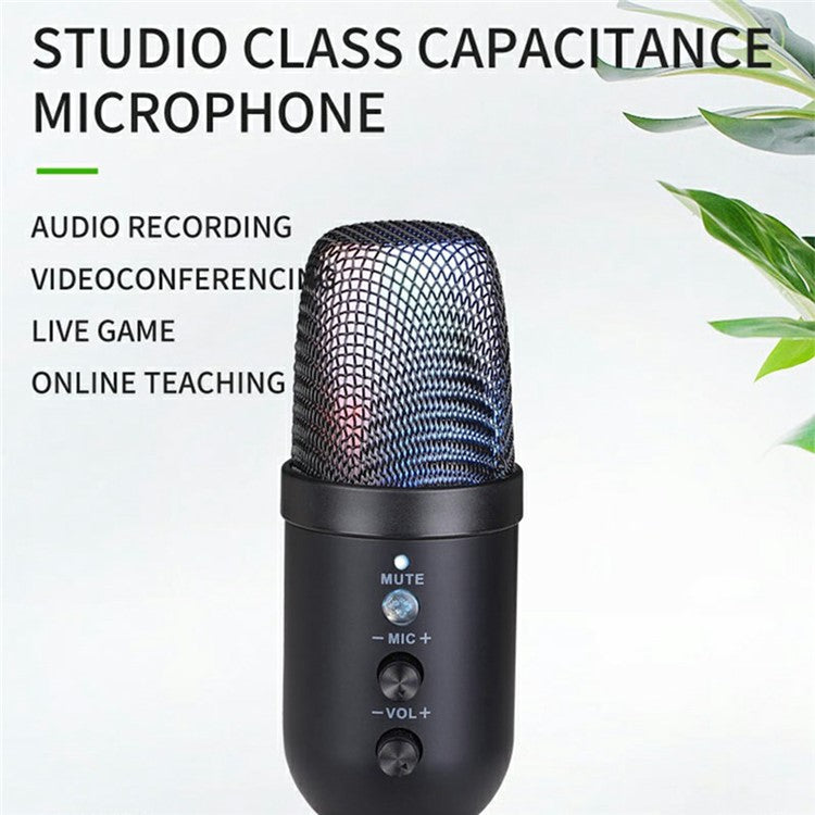 MU1000 Condenser Microphone Real Time Monitoring Noise Reduction Recording Desktop Mic