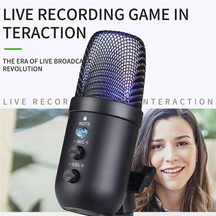 MU1000 Condenser Microphone Real Time Monitoring Noise Reduction Recording Desktop Mic