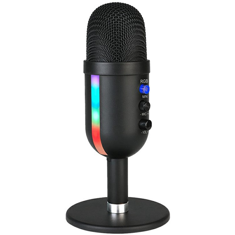 MU2000 Condenser Microphone with RGB Light Professional Desktop Cardioid Mic for PC / Mac / PS5