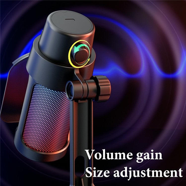 M8 Karaoke Conference Recording Desktop Microphone Professional Condenser Mic with RGB Light