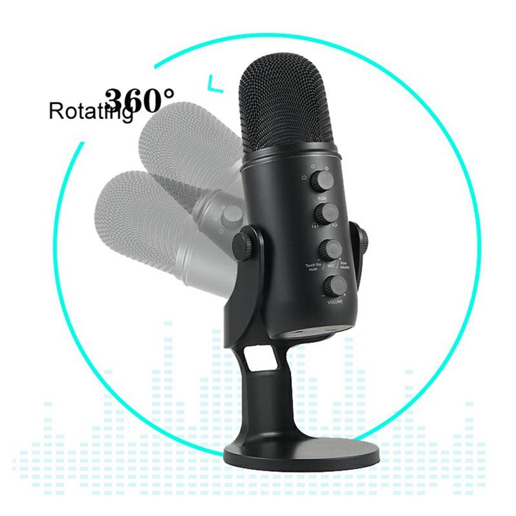 SM-20 Professional Noise Reduction Desktop Microphone USB Condenser Mic for Video Conference