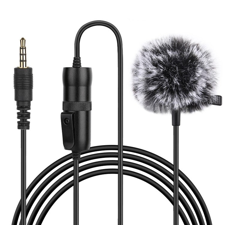 PULUZ PU427 M1 6m 3.5mm Lavalier Microphone Clip-On Omnidirectional Condenser Mic for Streaming, Recording