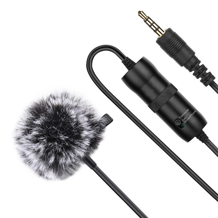 PULUZ PU427 M1 6m 3.5mm Lavalier Microphone Clip-On Omnidirectional Condenser Mic for Streaming, Recording