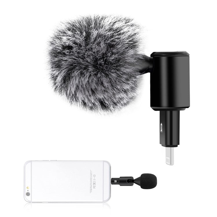 PULUZ PU615B 8Pin Wireless Lavalier Microphone Clip-On Omni Lapel Mic for iPhone Interview  /  Live Stream