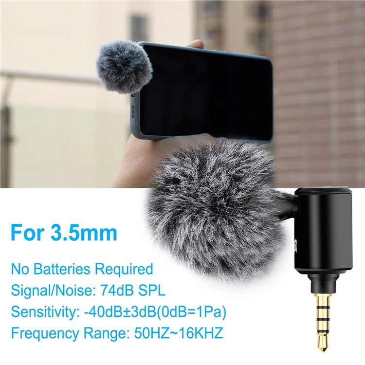 PULUZ PU614B  3.5mm Wireless Lavalier Microphone Clip-On Unidirectional Lapel Mic for Interview, Live Stream