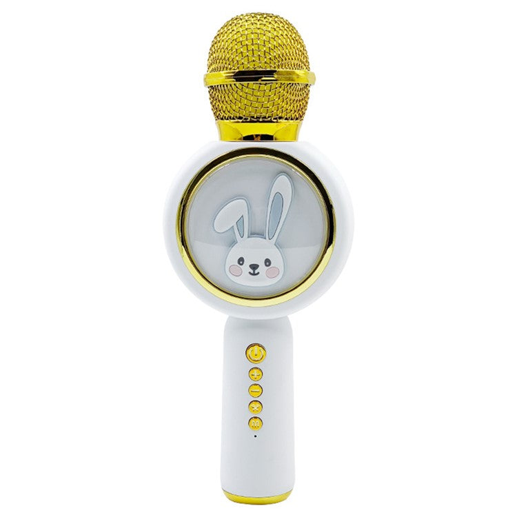 X6 Cute Rabbit Kids Microphone Voice Changing Bluetooth TWS Karaoke Mic, English Version - Ivory White