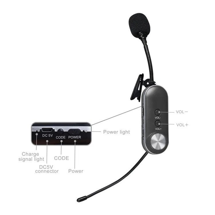 PRO-4C Wireless Lavalier Microphone Outdoor Portable 1 to 4 UHF Microphone Set with Receiver