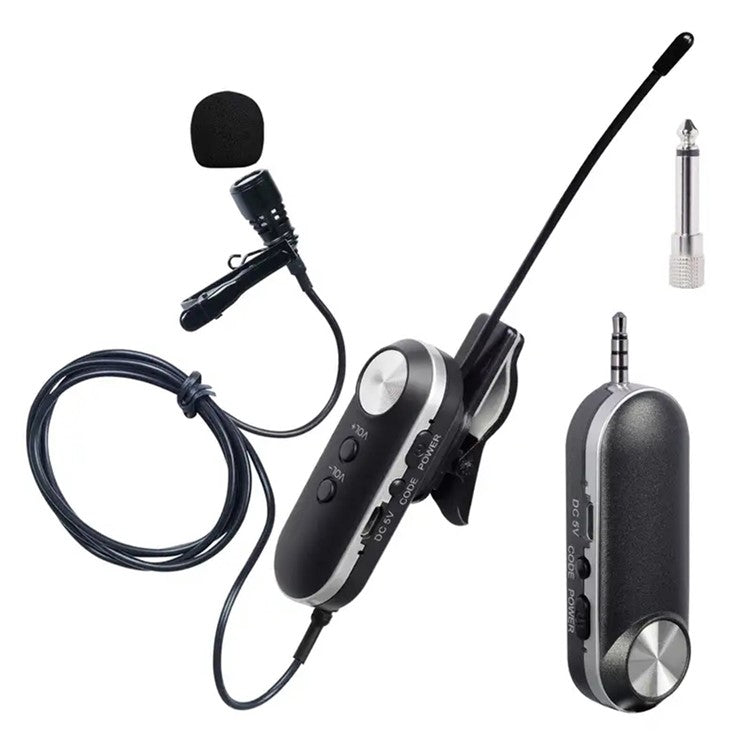 T-3II Computer Camera Cell Phone Recording Mic Wireless Lavalier Microphone for Recording Interview - EU Plug