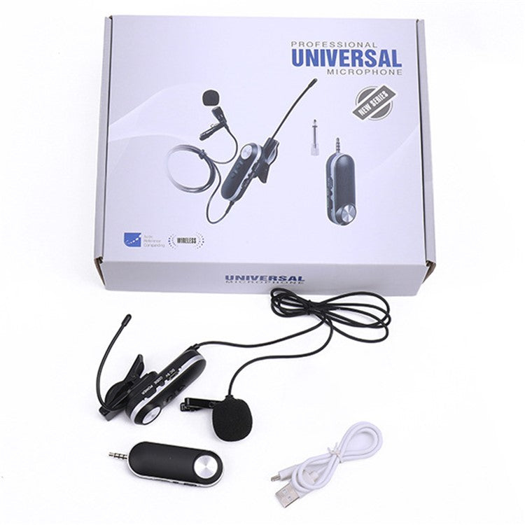 T-3II Computer Camera Cell Phone Recording Mic Wireless Lavalier Microphone for Recording Interview - EU Plug