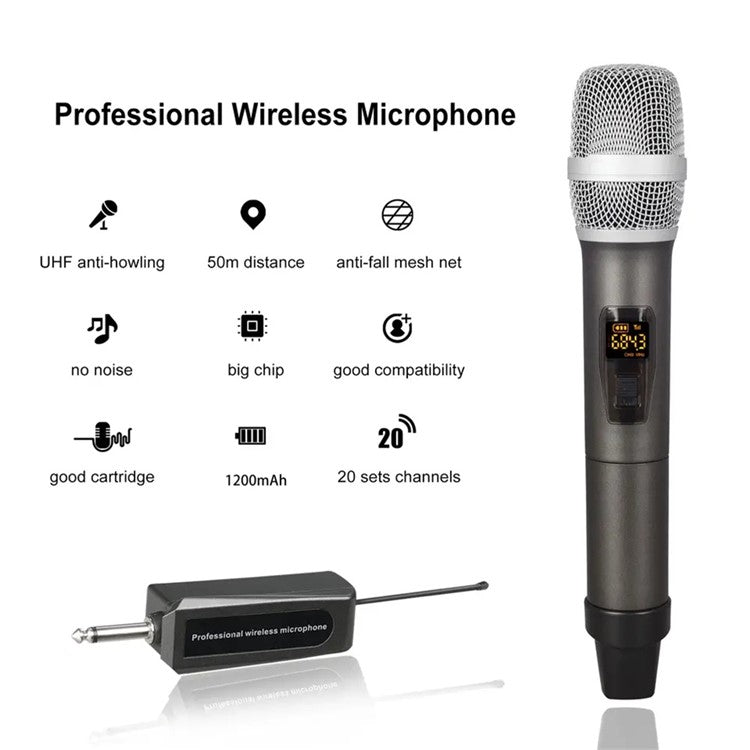 M-3 Portable Microphone Set with Receiver U-Band FM Wireless Microphone for Speaker Karaoke