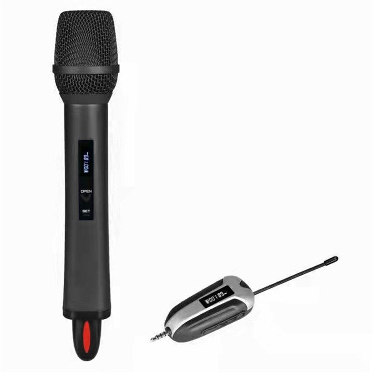 TX-11 Singing Phone Conference UHF Wireless Microphone Live Streaming Rechargeable Mic, 1 Mic + 1 Receiver - Black