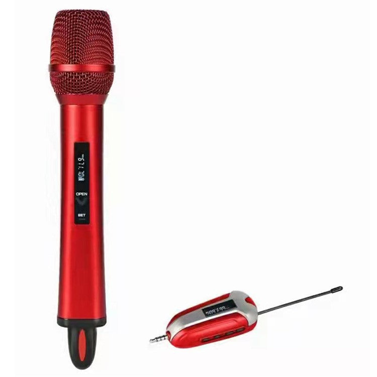 TX-11 Singing Phone Conference UHF Wireless Microphone Live Streaming Rechargeable Mic, 1 Mic + 1 Receiver - Red