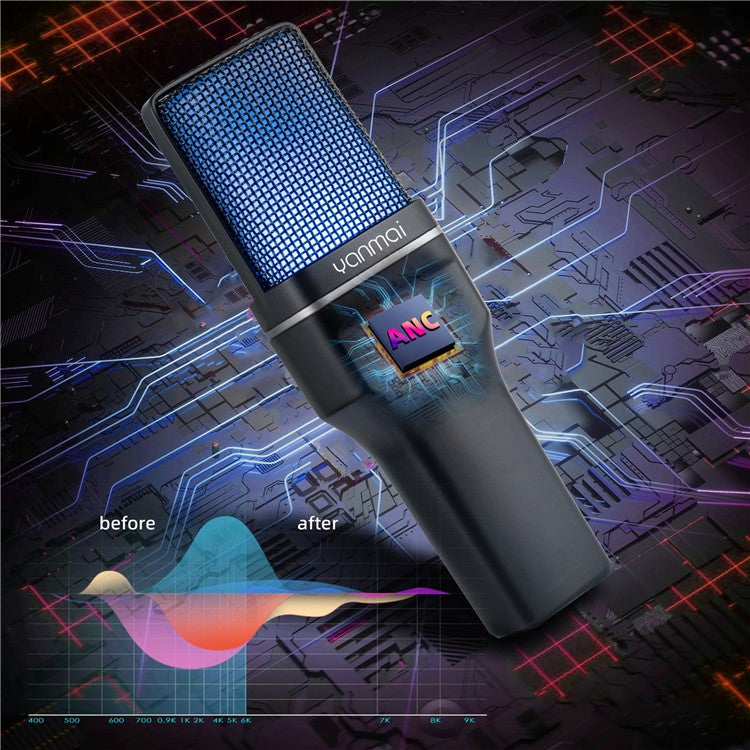 YANMAI SF-777W Live Streaming Wireless RGB Microphone for Gaming, Online Conference