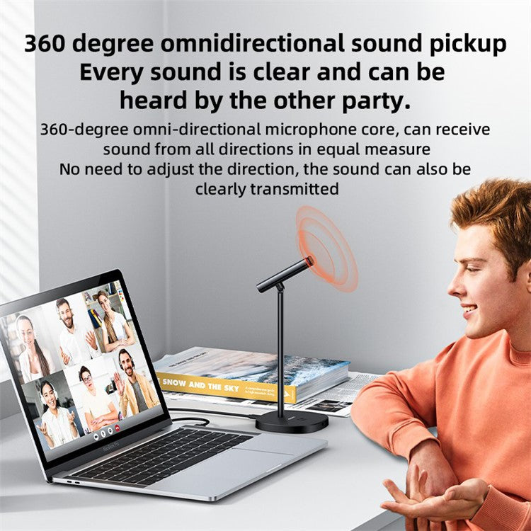 YESIDO KR18 360-Degree Omnidirectional Microphone Noise Reduction Mic for Online Meeting Lesson