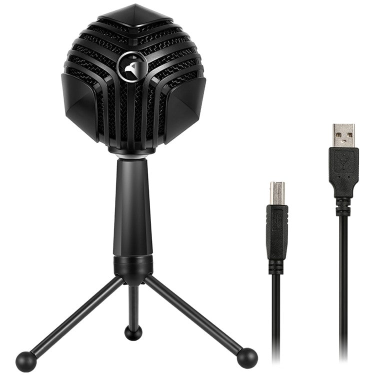 YANMAI GM-888 Microphone USB Plug Home Stereo Mic with Tripod for PC Video Karaoke Gaming Recording