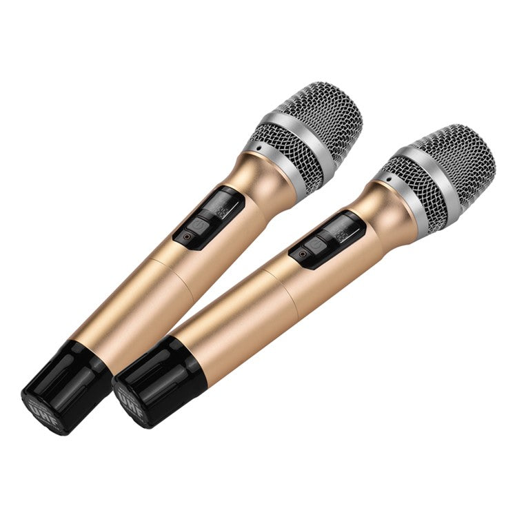 UHF Wireless Microphone Karaoke Dual Handheld Dynamic Mic Set with Receiver for Karaoke Conference