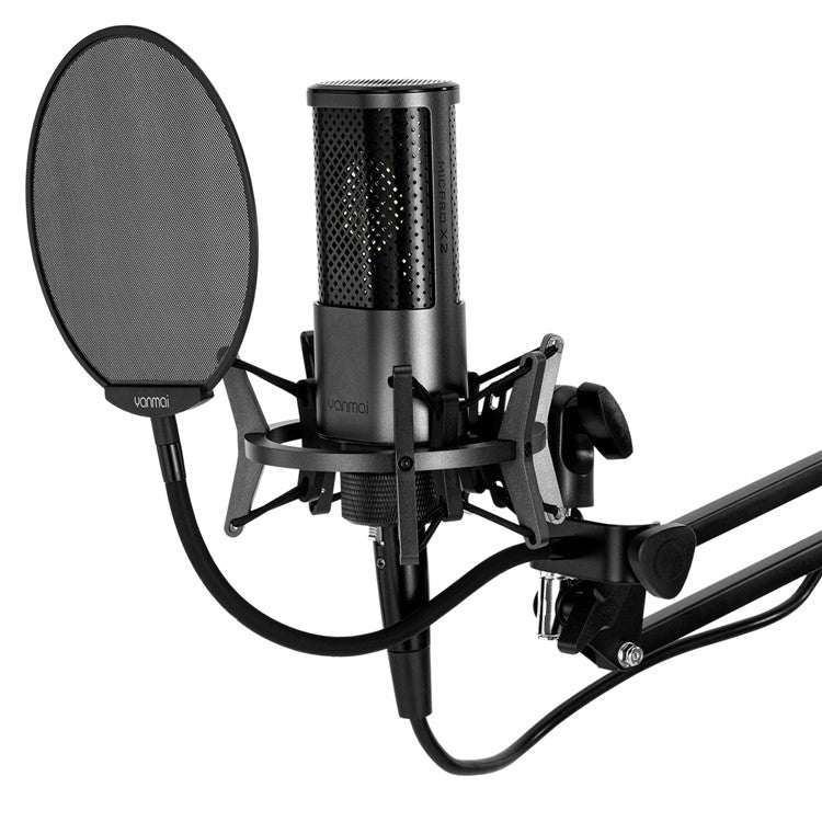 YANMAI X2 Condenser Microphone Kit Cardioid Mic Shock Mount+Foam Cap+Cable for PC Studio Recording