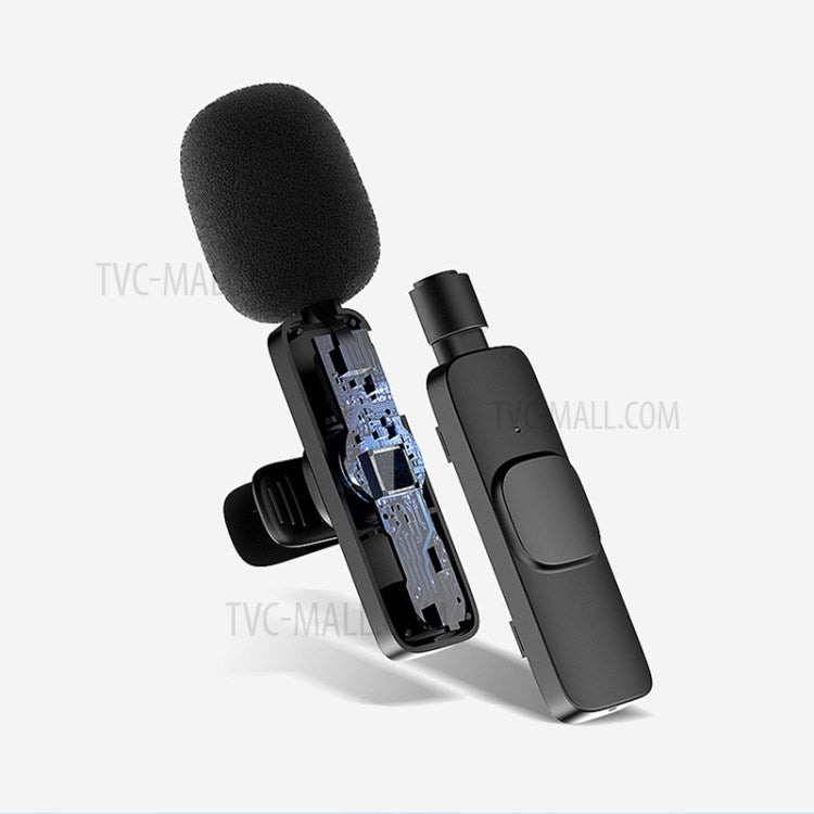 K1 Lightning Wireless Lapel Microphone Lavalier Noise Reduction Live Interview Mobile Phone Recording Mic for iOS