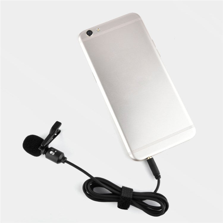 YELANGU MY4 Cardioid Microphone Clip-on Omnidirectional HD Clear Sound 3.5mm AUX Port Mic for Cell Phones and Cameras