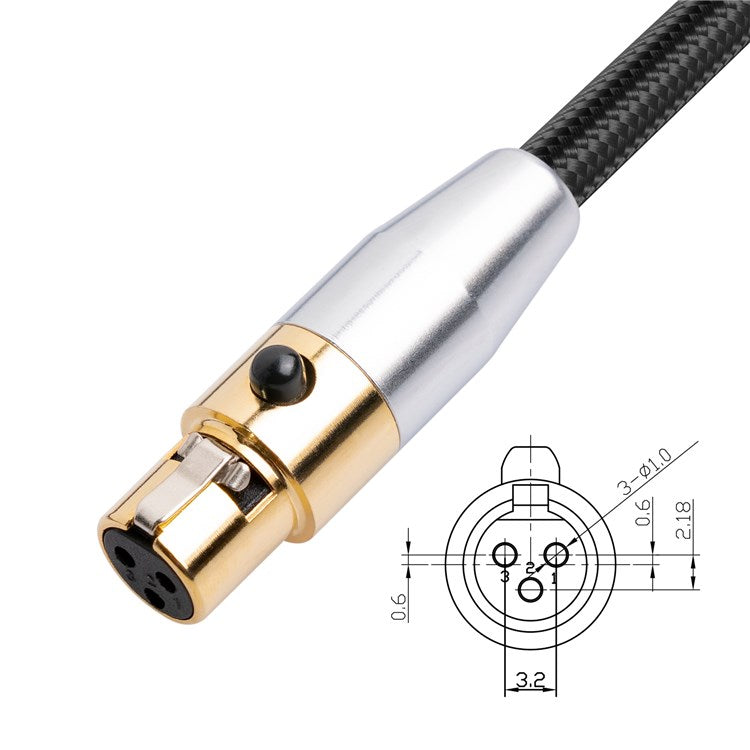 SA119GXK108BU 2m XLR Line Camera Video Assist Cord 24K Gold Plated Mini XLR Female to Male Connector Cable