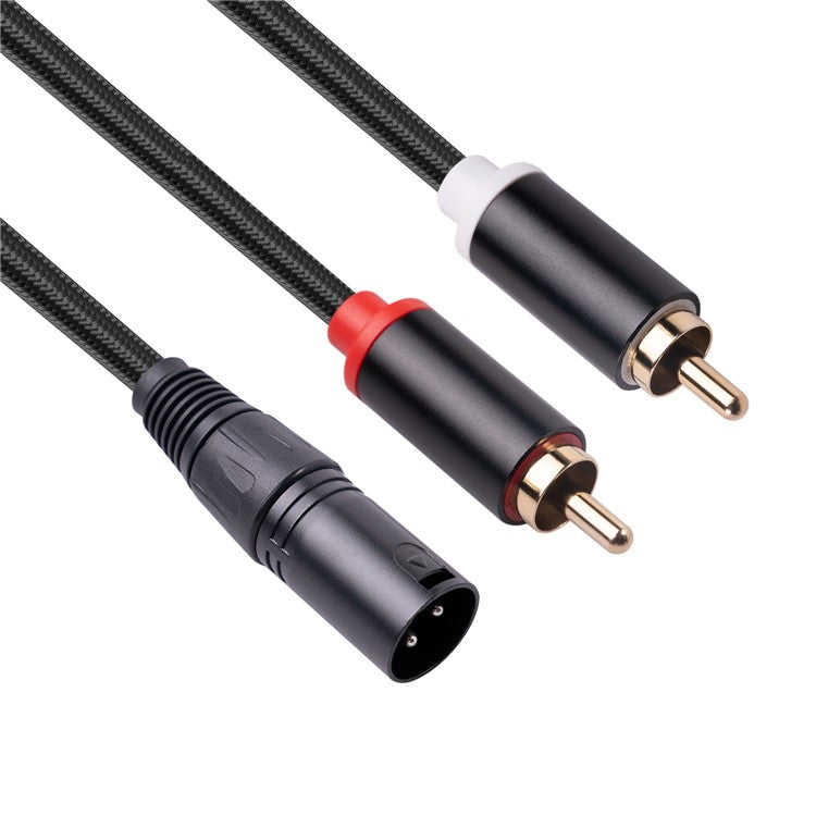 RCA19 2m Stereo Audio Cable Cord XLR Male to Dual RCA Male Plug for Mxing Console Microphone Amplifier