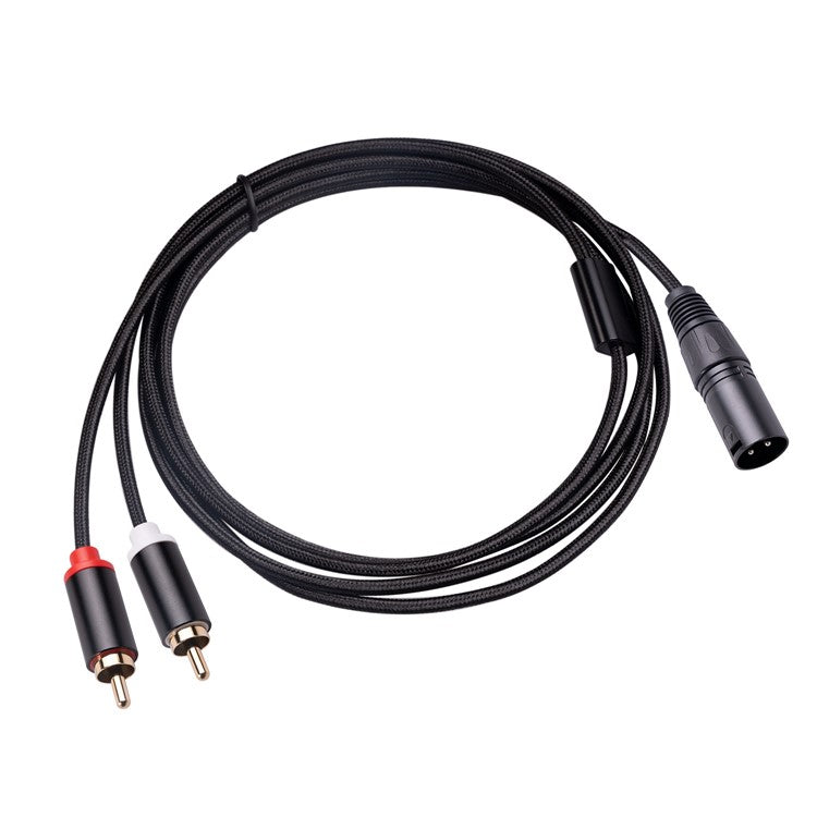 RCA19 2m Stereo Audio Cable Cord XLR Male to Dual RCA Male Plug for Mxing Console Microphone Amplifier