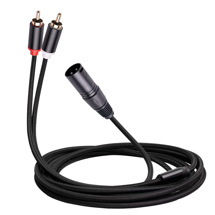 RCA19 1m XLR Male to Dual RCA Male Plug Stereo Audio Cable Cord for Mxing Console Microphone Amplifier