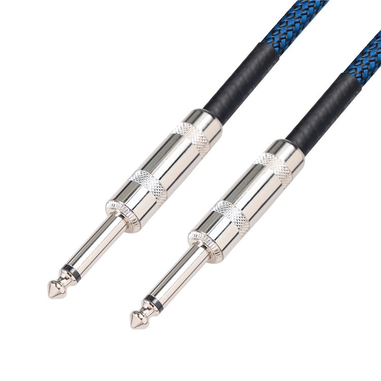 TC048BL 10m Dual Straight Head 6.35mm Male to Male 22AWG Audio Cable Speaker Electric Guitar Sound Card Microphone AUX Line