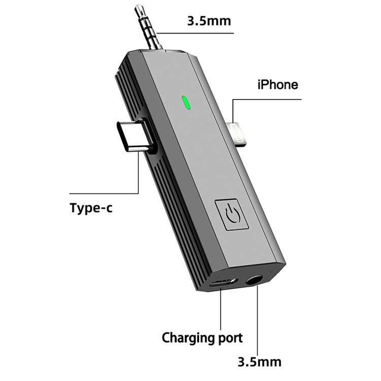 S17 3-in-1 Type-C / iPhone / 3.5mm Wireless Lavalier Microphone Transmitter + Receiver Set Mini Lapel Clip Mic