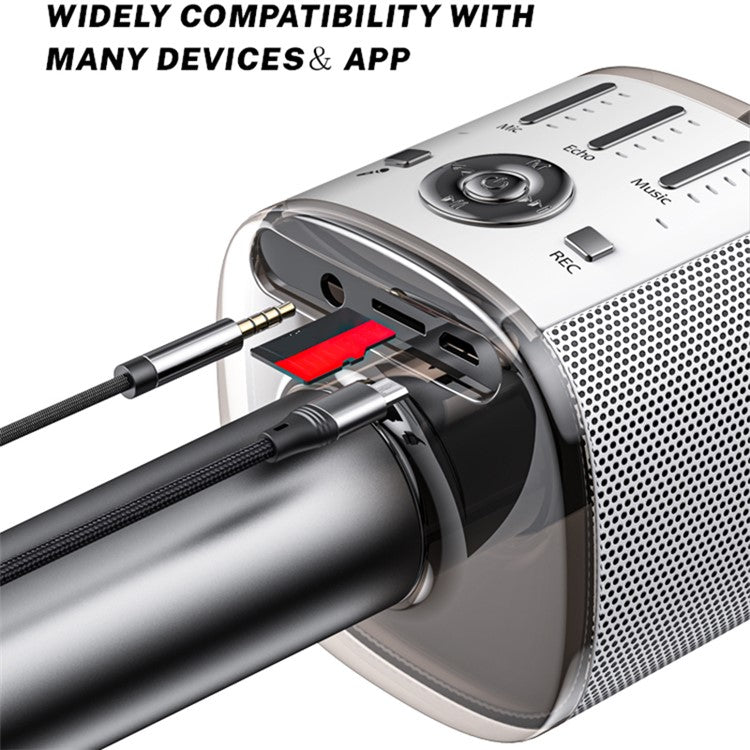 YESIDO KR10 Wireless Bluetooth Microphone Cordless Handheld Karaoke Microphone Support TF Card