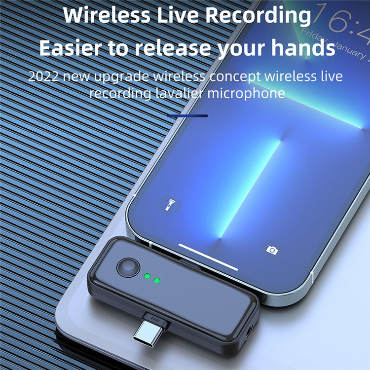 SX31 Noise Reduction Microphone Wireless Lavalier Mic for Video Recording Live Broadcast, 1 Transmitter + 1 Receiver