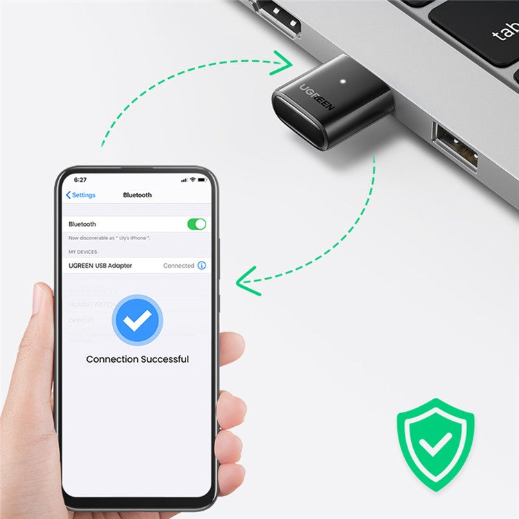 UGREEN Bluetooth Adapter for PC Mouse Keyboard Printer Speaker USB Bluetooth 5.0 Receiver Dongle Mini Size Wireless Computer Adapter