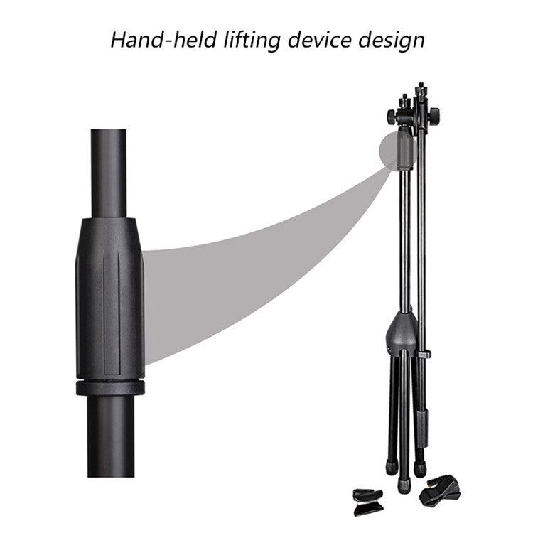 ML03 131cm Expandable Adjustable Boom Height Microphone Stand Tripod Holder with 2 Mic Clips