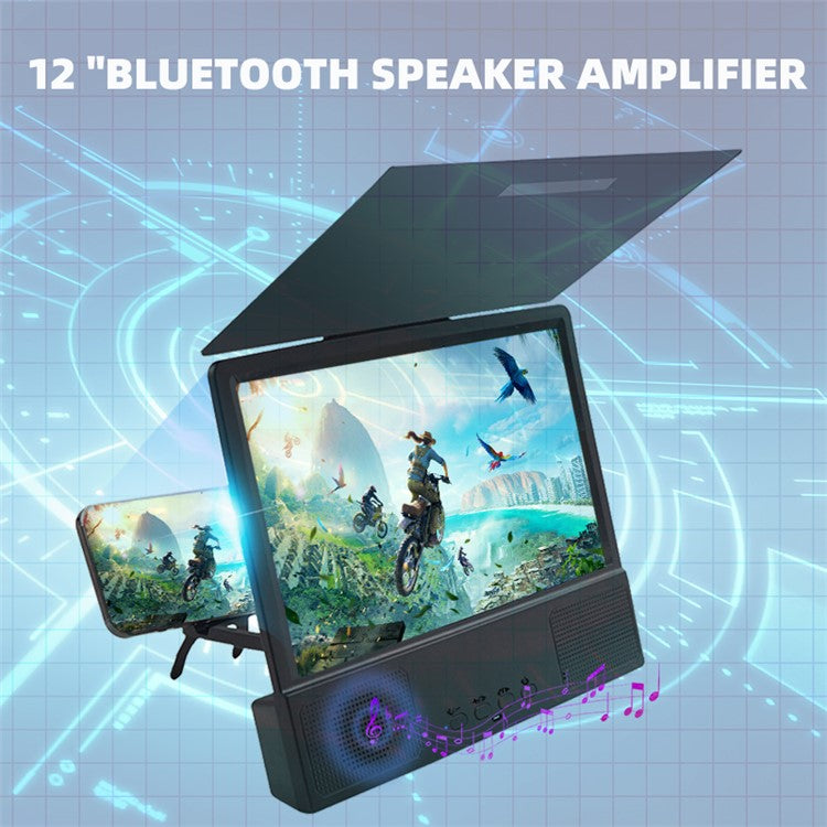 L12 12 inch Anti-blue Light HD Video Mobile Phone Screen Magnifier Amplifier with Bluetooth Speaker Phone Holder