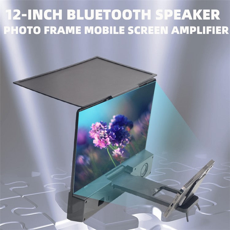 L12 12 inch Anti-blue Light HD Video Mobile Phone Screen Magnifier Amplifier with Bluetooth Speaker Phone Holder