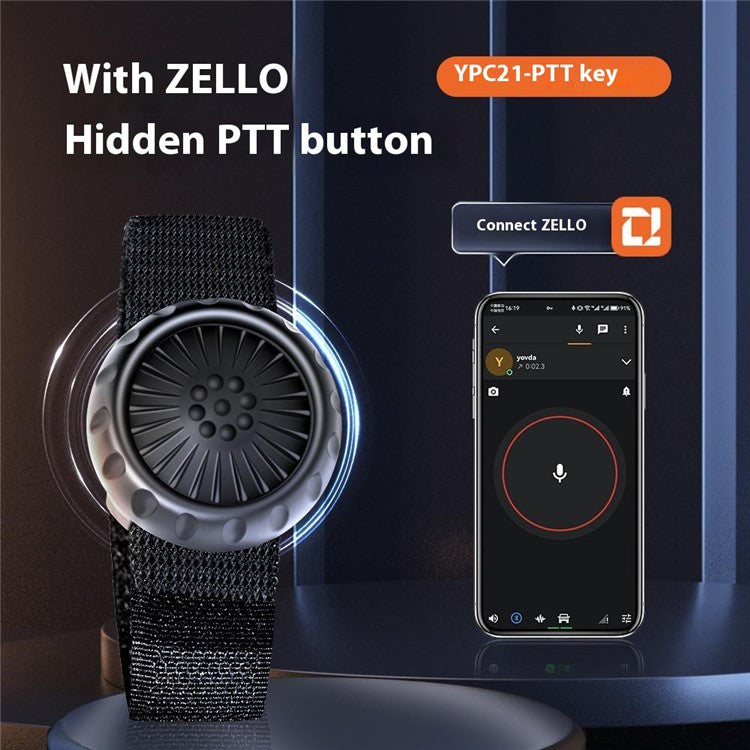 YPC21 For Zello IP67 Waterproof Wireless Bluetooth PTT Button Switch for Ios / Android