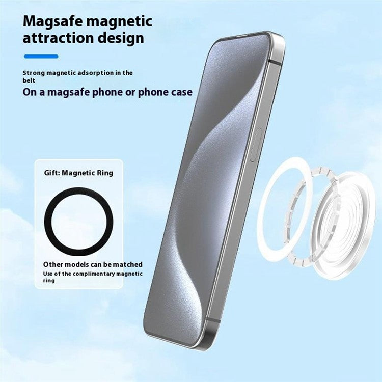 MG02 Compatible with MagSafe Magnetic Sticker Wall Mounted Phone Holder Mount for iPhone / Android Phone - White