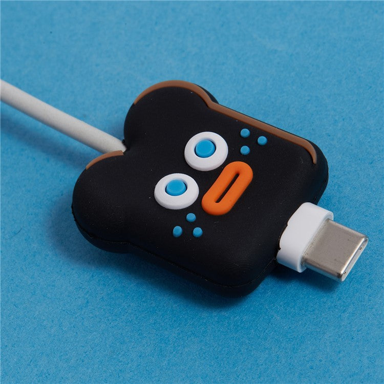 Cute Cartoon Data Cable Protector Prevent Breakage Charging Cord Saver Silicone Case - Style D