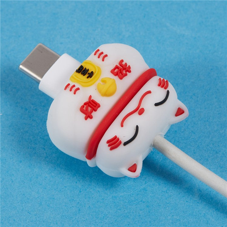 Cute Cartoon Data Cable Protector Prevent Breakage Charging Cord Saver Silicone Case - Style G