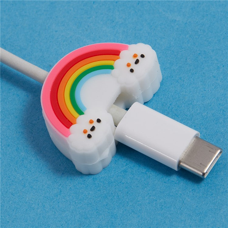 Cute Cartoon Data Cable Protector Prevent Breakage Charging Cord Saver Silicone Case - Style L