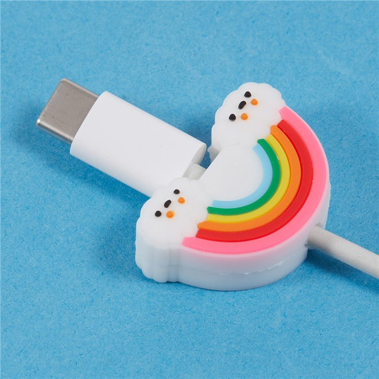 Cute Cartoon Data Cable Protector Prevent Breakage Charging Cord Saver Silicone Case - Style L