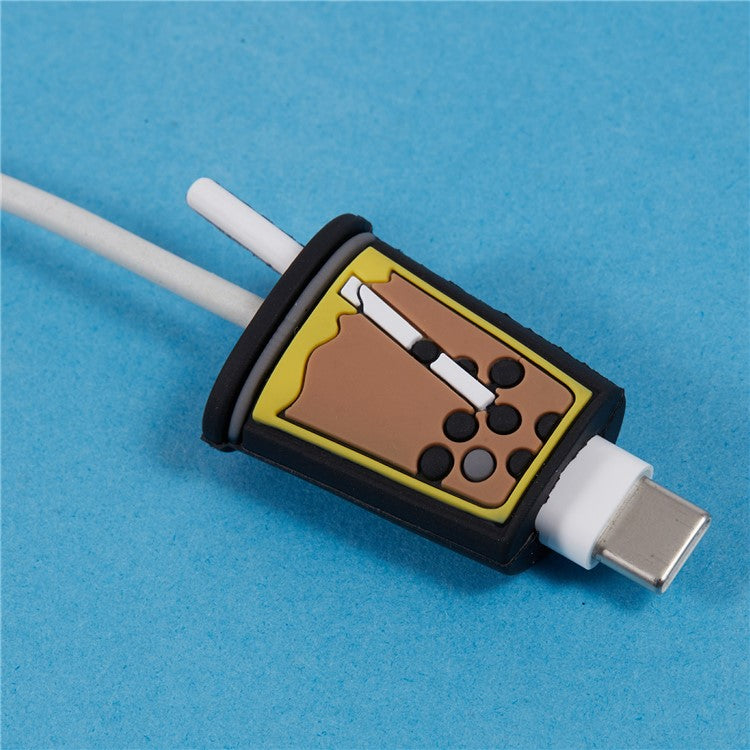 Cute Cartoon Data Cable Protector Prevent Breakage Charging Cord Saver Silicone Case - Style N