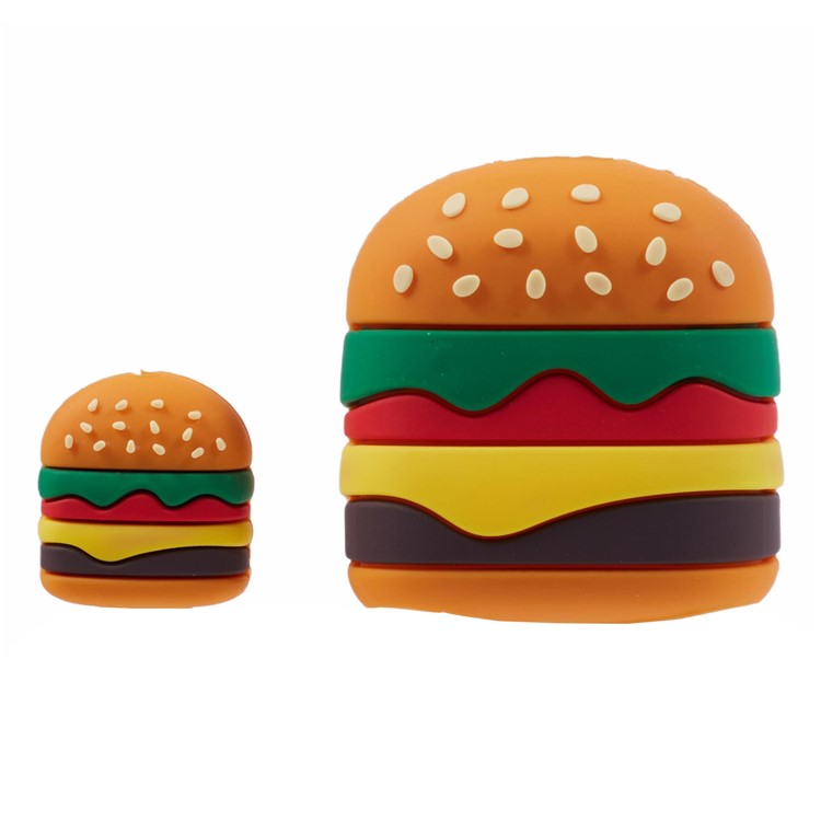 2Pcs / Set Hamburger Protective Sleeve for Apple iPhone 18 / 20W Charger Cover + Data Cable Saver Silicone Case